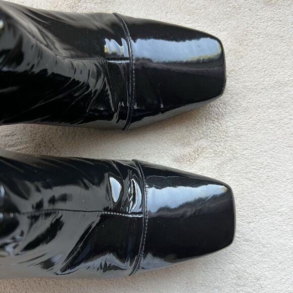 Jimmy Choo Black Patent Leather Block Heel Ankle Boot Women EU 36.5 US 6.5 Chic - Picture 8 of 16